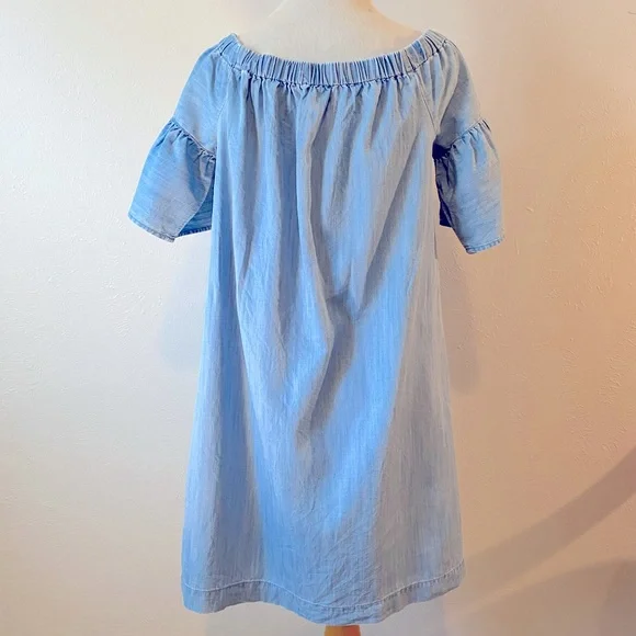 Madewell Denim Azalea Off the Shoulder Dress Size Small - Picture 4 of 5